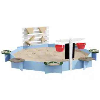 Tesco Outsunny Kids Sandbox, Outdoor Playset, for Ages 3-7 Years - Blue offer