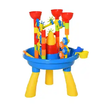 Tesco HOMCOM Water Table 30 pcs Waterpark Beach Toy Set Outdoor Sand Activity Playset offer