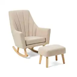 Tesco Tutti Bambini Jonah Rocking Chair & Foot Stool - Stone offer