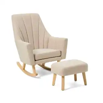 Tesco Tutti Bambini Jonah Rocking Chair & Foot Stool - Stone offer