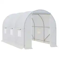 Tesco Outsunny Large Walk-in Greenhouse Poly Tunnel Galvanised Plants Grow offer