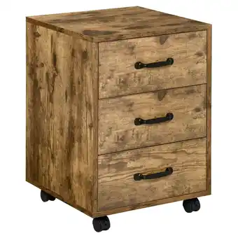 Tesco HOMCOM Rolling File Cabinet with 3 Drawers, Under Desk Mobile Filing offer