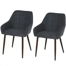 Tesco HOMCOM 2 Pieces Dining Chair with Sponge Padding Metal Leg Home Office offer