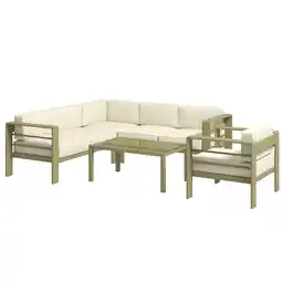 Tesco Outsunny 5 PCs Garden Sofa Set s, Aluminium Furniture Sets, Gold offer