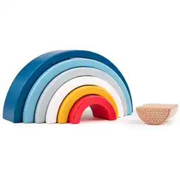 Tesco Bigjigs Toys Wooden Rainbow Stacking Arches - 7 Pieces offer