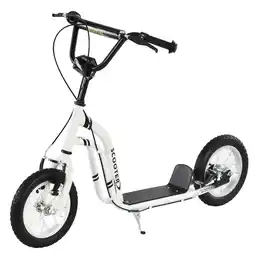 Tesco HOMCOM Dual Brakes Kick Scooter 12-Inch Inflatable Wheel Ride On Toy For Age 5+ offer