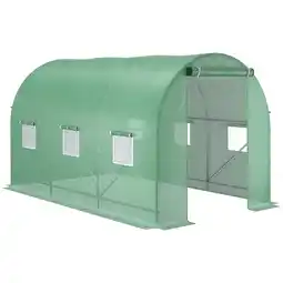 Tesco Outsunny 3.5 x 2m Walk-In Polytunnel Greenhouse with Roll Up Door offer