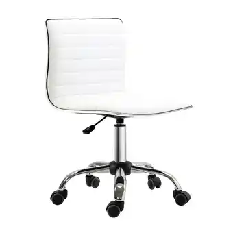 Tesco Vinsetto Armless Mid-Back Adjustable Office Chair with Swivel White offer