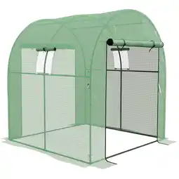 Tesco Outsunny 1.8 x 1.8 x 2m Polytunnel Greenhouse with Doors and Windows offer