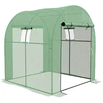 Tesco Outsunny 1.8 x 1.8 x 2m Polytunnel Greenhouse with Doors and Windows offer