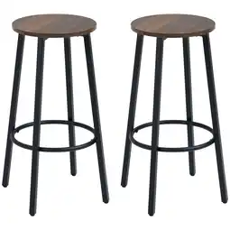 Tesco HOMCOM Bar Stools Set of 2 Counter Height Bar Stools Kitchen offer