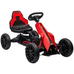 Tesco HOMCOM Children Pedal Go Kart w/ Adjustable Seat, Handbrake - Red offer