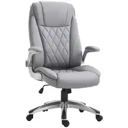 Tesco Vinsetto High Back Executive Office Chair Home Swivel PU Leather Grey offer