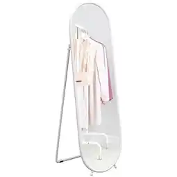 Tesco HOMCOM Oval Full Length Mirror Hanging or Leaning White offer