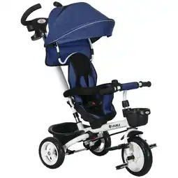 Tesco HOMCOM 6 in 1 Trike for Toddler 1-5 Years with Parent Handle, Dark Blue offer