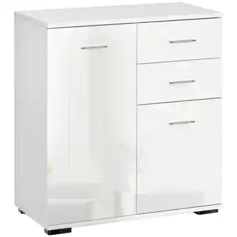 Tesco HOMCOM Cabinet Sideboard Cupboard Buffet Solo High Gloss Front Face offer