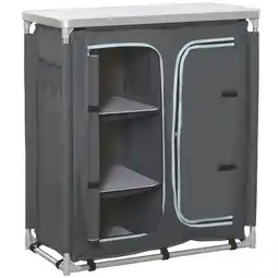 Tesco Outsunny Outdoor Aluminum 3-shelf Camping Cupboard Kitchen Station offer