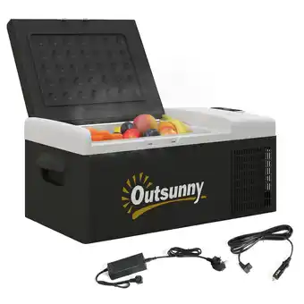 Tesco Outsunny 16L Car Refrigerator, Portable Camping Fridge Freezer, Black offer