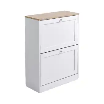 Tesco Living and Home Wooden Flip-Down Shoe Cabinet with 2 Drawers offer