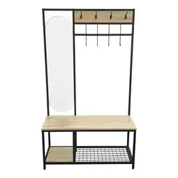 Tesco Living and Home Coat Rack with Shoe Bench and Mirror offer