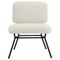 Tesco Living and Home Metal Frame Faux Wool Accent Occasional Chair - White offer