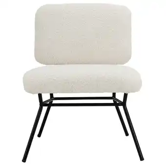 Tesco Living and Home Metal Frame Faux Wool Accent Occasional Chair - White offer