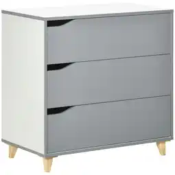 Tesco HOMCOM Chest of Drawers, 3 Drawer Unit Storage Organiser for Bedroom offer