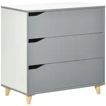 Tesco HOMCOM Chest of Drawers, 3 Drawer Unit Storage Organiser for Bedroom offer