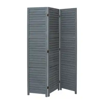 Tesco Living and Home Solid Wood Folding Room Divider Privacy Screen for Home - 3 Panels - Grey offer