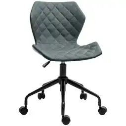 Tesco HOMCOM Home Office Swivel Desk Chair Nylon Wheels Adjustable Grey offer