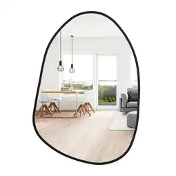 Tesco Living and Home Irregular Metal Framed Wall Mirror - 51cm x 75cm - Black offer