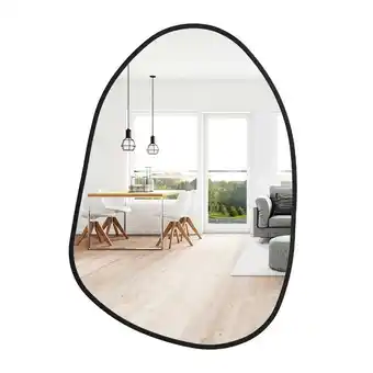 Tesco Living and Home Irregular Metal Framed Wall Mirror - 51cm x 75cm - Black offer