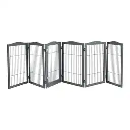 Tesco Living and Home Grey 6-Panel Wooden Folding Pet Playpen offer