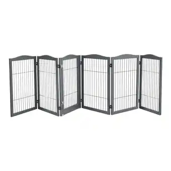 Tesco Living and Home Grey 6-Panel Wooden Folding Pet Playpen offer