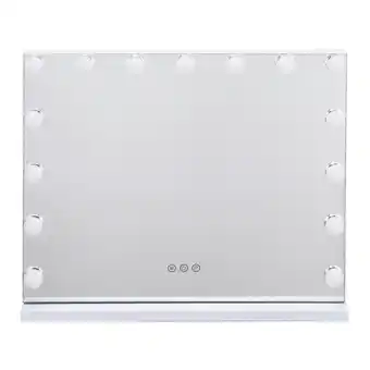 Tesco Living and Home Rectangle Hollywood Vanity Mirror with 15 Light Bulbs offer