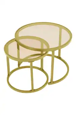 Tesco Living and Home 2-Piece Set Round Nesting Coffee Table - Gold offer