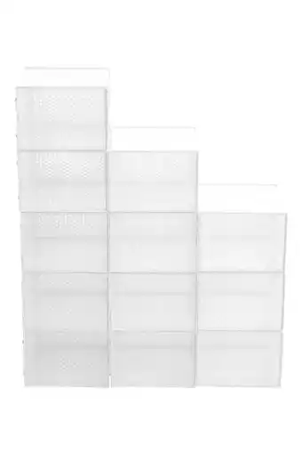 Tesco Living and Home 12 Pack Foldable Plastic Shoe Storage Boxes- 33.5cm W x 26cm D x 16.5cm H offer