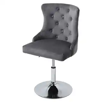 Tesco Living and Home Modern Velvet Upholstered Adjustable Bar Stool with Polished Chrome Base offer