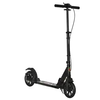 Tesco HOMCOM Kick Scooter Fold Adjust 14+ w/ Rear Wheel&Hand Brake Black offer