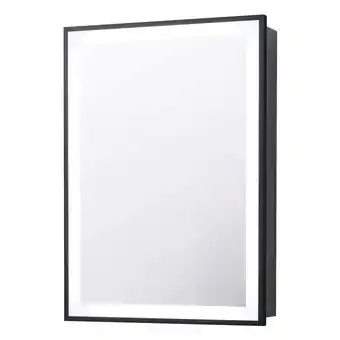 Tesco Living and Home Mirror Cabinet with LED Lighting - Black offer