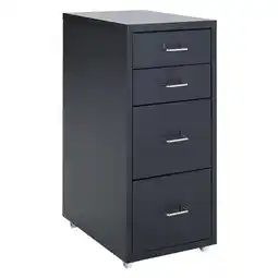 Tesco Living and Home Vertical File Cabinet with 4 Drawers - Black offer