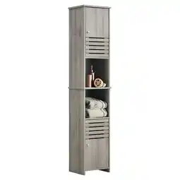 Tesco Living and Home Freestanding Bathroom Tall Storage Cabinet - Grey Oak offer