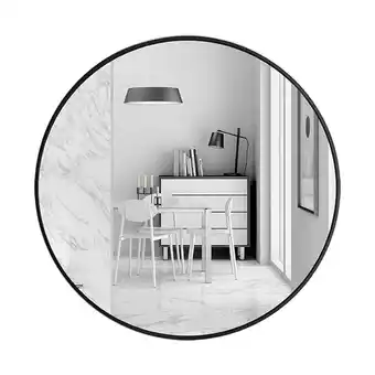 Tesco Living and Home Nordic Round Bathroom Wall Mirror - 60cm - Black offer