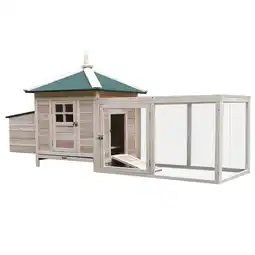 Tesco PawHut Chicken Coop Hen Poultry House w/ Nesting Box Outdoor Run Patio Wooden offer