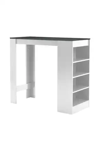 Tesco Living and Home Wooden Bar Table with Open Shelves -White offer