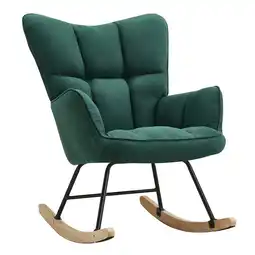 Tesco Living and Home Tufted Fabric Upholstered Rocking Chair - Green offer