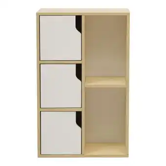 Tesco Living and Home Wooden Bookcase Cabinet with Doors and Open Shelf offer