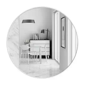 Tesco Living and Home Nordic Round Bathroom Wall Mirror - 50cm - White offer