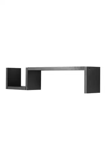 Tesco Living and Home 2-Set Wooden Wall Mounted Floating Shelves - Black offer