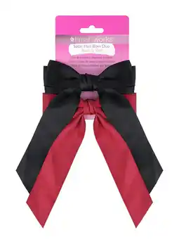 Tesco Brushworks Satin Hair Bow Duo – Red & Black offer